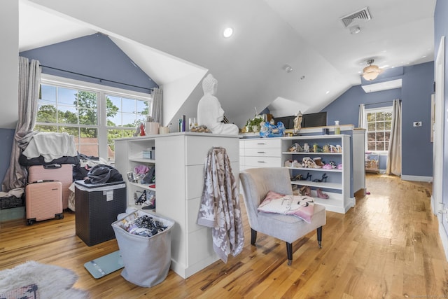 170 Red Oak Rd, Bridgeport, CT 06606 - sitting room featuring vaulted ceiling and light wood-type flooring