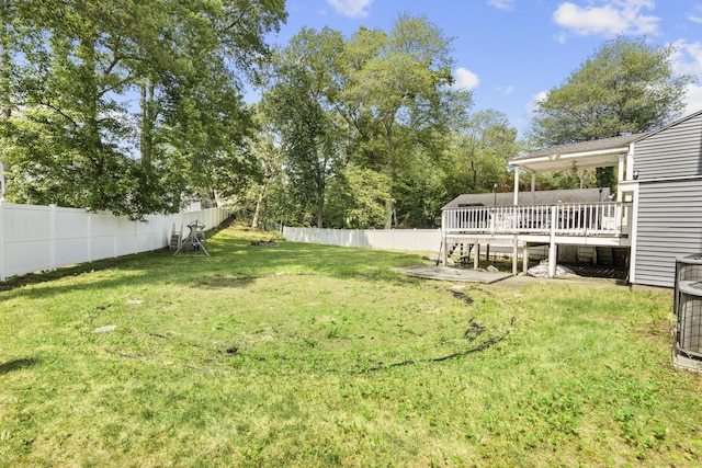 170 Red Oak Rd, Bridgeport, CT 06606 - fenced backyard with a wooden deck