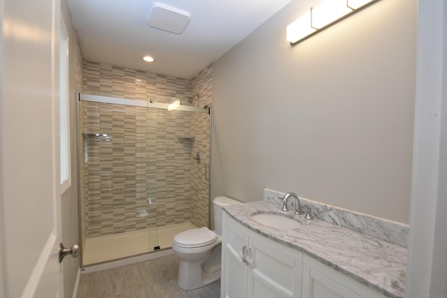 152 Buff Cap Rd, Tolland, CT 06084 - full bath with a shower stall, vanity, and recessed lighting