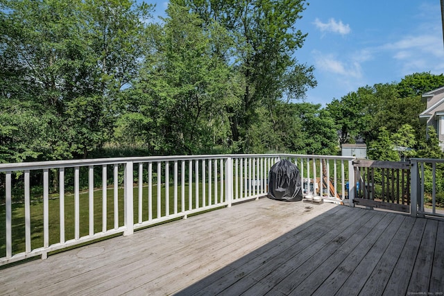 15 Rosemary Ln, Guilford, CT 06437 - wooden deck featuring a yard