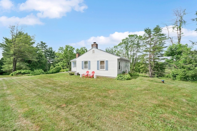 13 Baldwin Hill Rd, Litchfield, CT 06759 - rear view of property featuring a chimney and a lawn