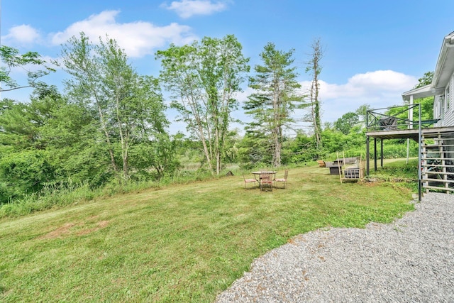 13 Baldwin Hill Rd, Litchfield, CT 06759 - view of grassy yard with a wooden deck
