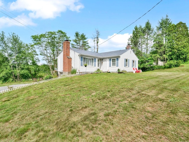 13 Baldwin Hill Rd, Litchfield, CT 06759 - ranch-style home featuring a chimney and a front lawn