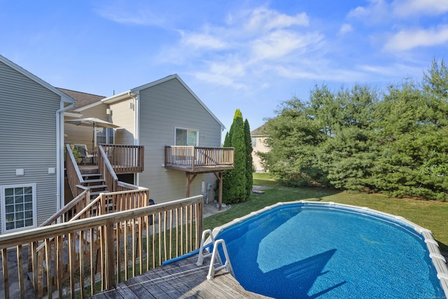 8 Barbara Ln, Southington, CT 06479 - swimming pool featuring a deck, a yard, and stairway