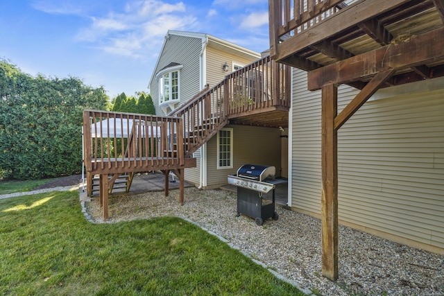 8 Barbara Ln, Southington, CT 06479 - view of patio with a wooden deck, stairs, and area for grilling
