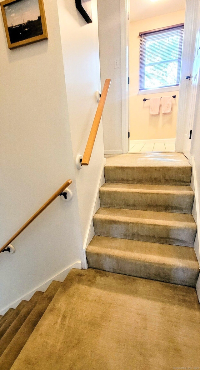 145 Brighton Cir, Windsor, CT 06095 - stairs featuring baseboards