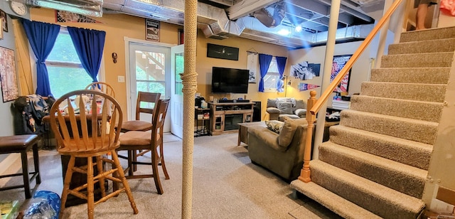 145 Brighton Cir, Windsor, CT 06095 - living room with stairway and carpet floors