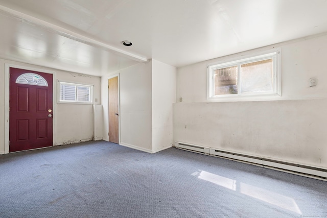 21 Gilbert Hill Rd, Norwalk, CT 06853 - foyer featuring a baseboard radiator, plenty of natural light, and carpet flooring