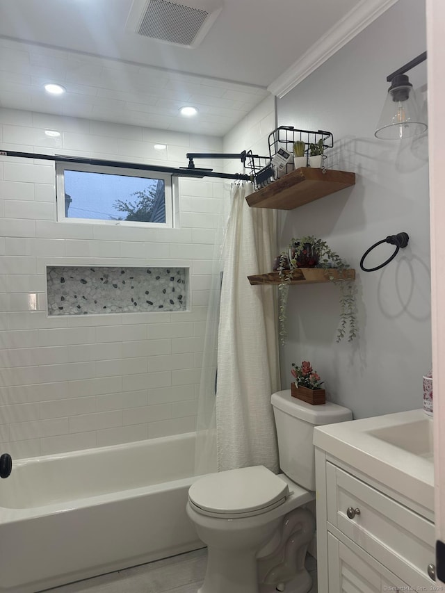 60 Carlson Ave, Bridgeport, CT 06606 - full bath featuring shower / bath combo with shower curtain, vanity, and ornamental molding
