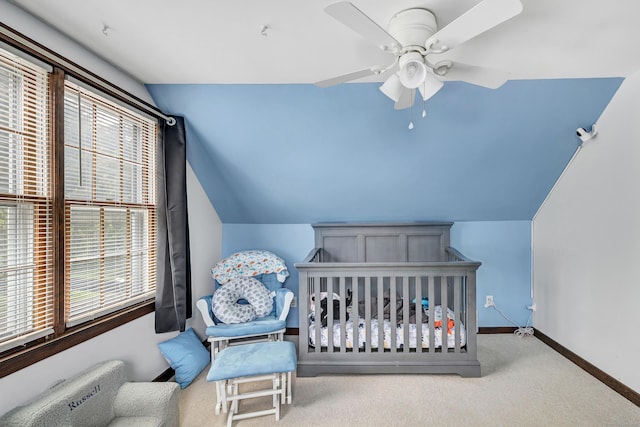 1462 Cutspring Rd, Stratford, CT 06614 - bedroom featuring lofted ceiling, carpet flooring, and ceiling fan