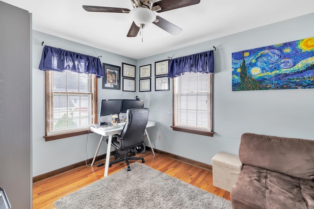 1462 Cutspring Rd, Stratford, CT 06614 - office featuring a ceiling fan and wood finished floors