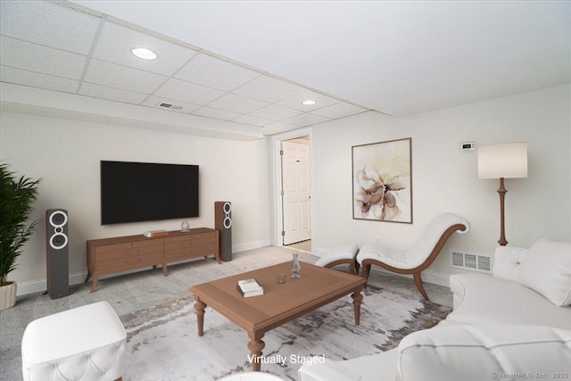66 Watkins Dr Unit 66, Newtown, CT 06482 - carpeted living area featuring recessed lighting and a paneled ceiling