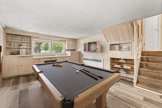 170 Southern Blvd, Danbury, CT 06810 - rec room with radiator, billiards table, wood finished floors, and a textured ceiling