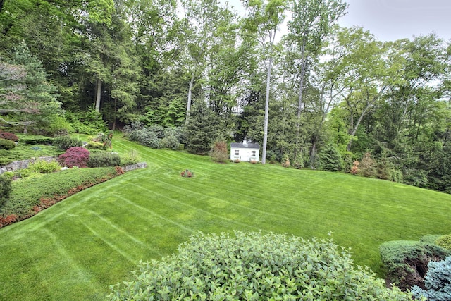29 Bradley Rd, Weston, CT 06883 - view of green lawn with an outbuilding