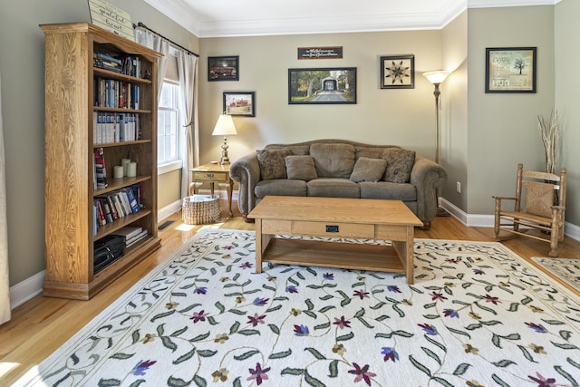 18 Jeans Ct, Woodstock, CT 06281 - living area featuring ornamental molding and light wood-style floors