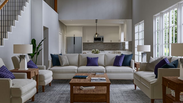 180 Bee St, Meriden, CT 06450 - living room featuring a high ceiling