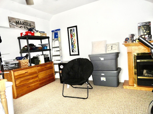 1275 Winsted Rd Unit 101, Torrington, CT 06790 - carpeted home office featuring a glass covered fireplace