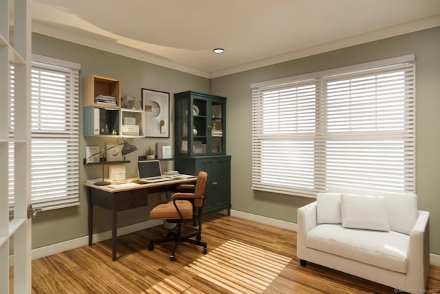 40 Allyn St, Groton, CT 06355 - office area with healthy amount of natural light, wood finished floors, and crown molding