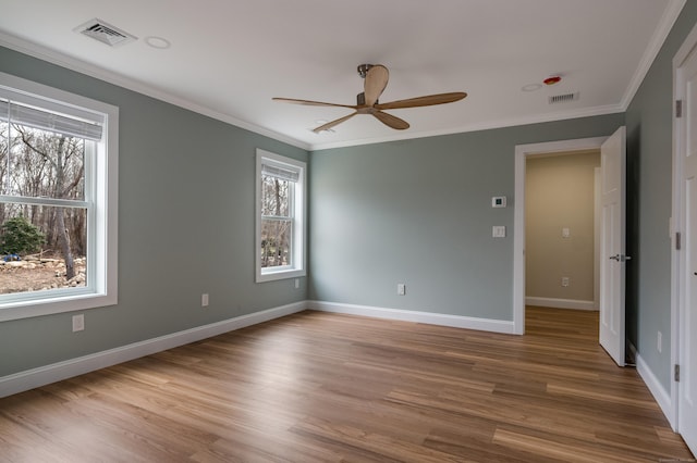 40 Allyn St, Groton, CT 06355 - unfurnished room with ceiling fan, wood finished floors, and crown molding