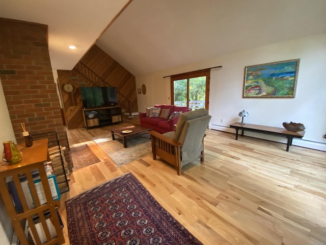 31 Weiss Rd, Haddam, CT 06438 - living room featuring light wood finished floors and vaulted ceiling