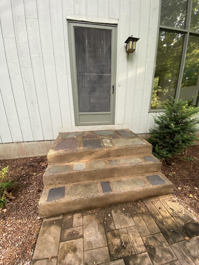 31 Weiss Rd, Haddam, CT 06438 - view of exterior entry with board and batten siding