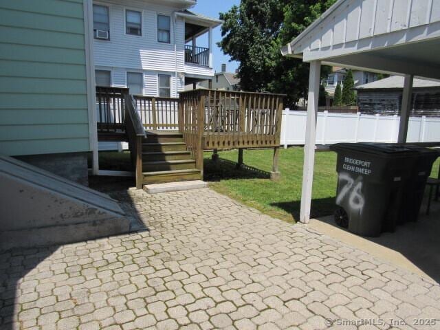 76 Porter St, Bridgeport, CT 06606 - view of patio / terrace with a deck