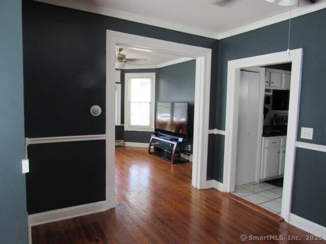 76 Porter St, Bridgeport, CT 06606 - hall featuring ornamental molding and wood finished floors