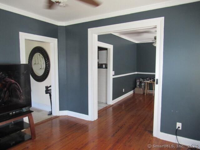 76 Porter St, Bridgeport, CT 06606 - hallway featuring wood finished floors and ornamental molding