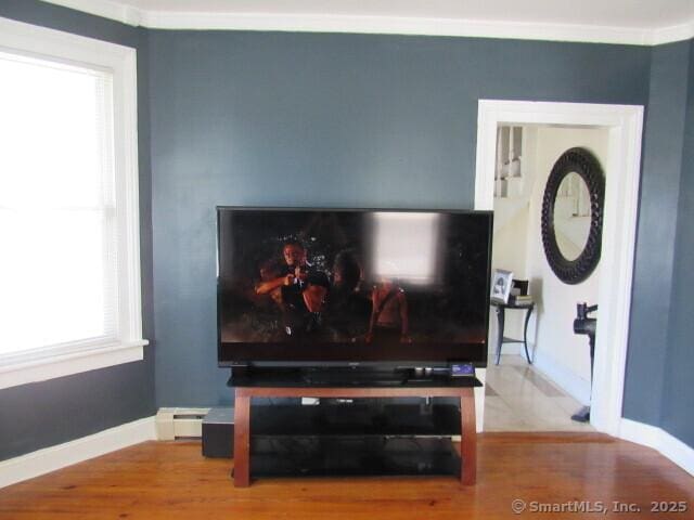 76 Porter St, Bridgeport, CT 06606 - detailed view of wood finished floors and baseboards