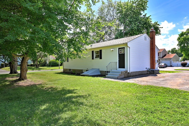 6 Overbrook Dr, East Hartford, CT 06118 - view of front facade with a front lawn and a chimney