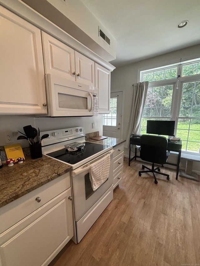 22 Wishing Well Ln Unit 22, New Milford, CT 06776 - kitchen with white appliances, light wood-style floors, white cabinetry, plenty of natural light, and recessed lighting