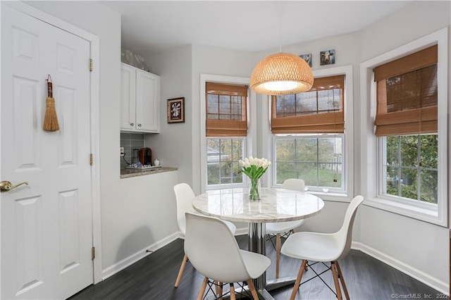 1802 Larson Dr Unit 1802, Danbury, CT 06810 - dining space featuring dark wood-style floors and baseboards