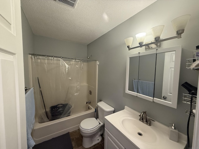 711 Twin Circle Dr Unit 711, South Windsor, CT 06074 - full bathroom featuring vanity, shower / bathtub combination with curtain, and a textured ceiling