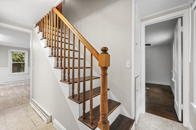 159 Bolton Rd, Vernon, CT 06066 - stairs featuring tile patterned flooring and a baseboard heating unit