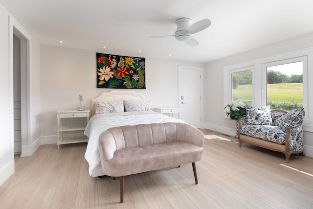 35 Emmons Ln, North Canaan, CT 06018 - bedroom featuring light wood finished floors, recessed lighting, and a ceiling fan