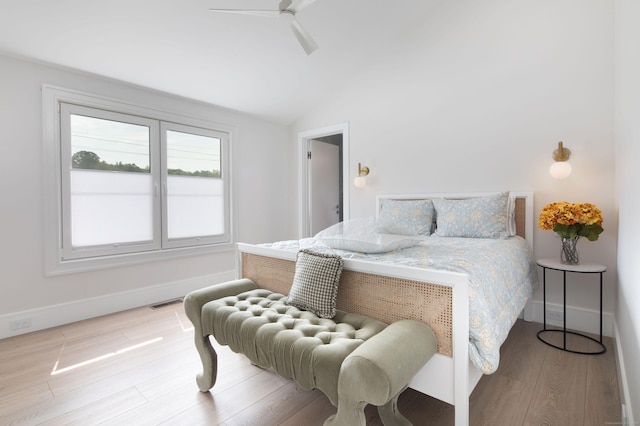 35 Emmons Ln, North Canaan, CT 06018 - bedroom with wood finished floors, lofted ceiling, and a ceiling fan