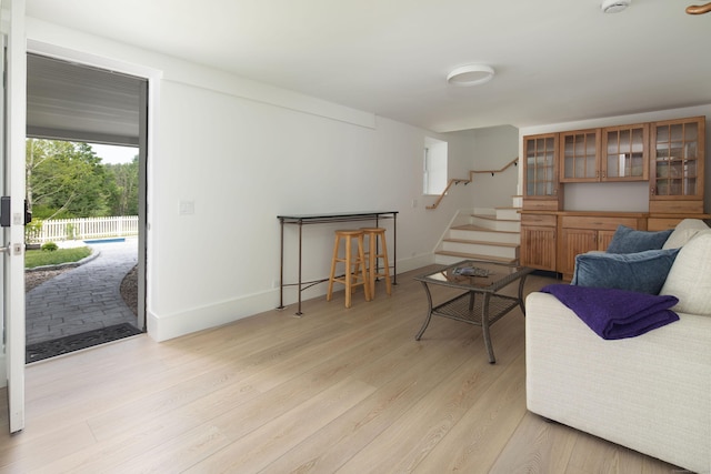 35 Emmons Ln, North Canaan, CT 06018 - living area featuring light wood-style floors and stairs