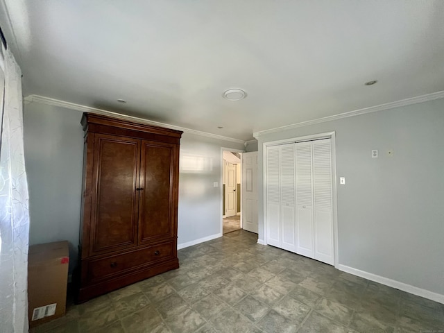 65 Patchen St, Stratford, CT 06615 - unfurnished bedroom featuring ornamental molding and a closet