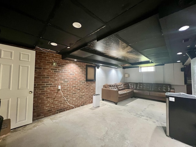 65 Patchen St, Stratford, CT 06615 - basement with brick wall