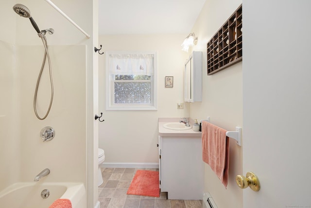 138 S Shore Rd, Killingly, CT 06241 - bathroom with vanity, bathing tub / shower combination, and a baseboard radiator