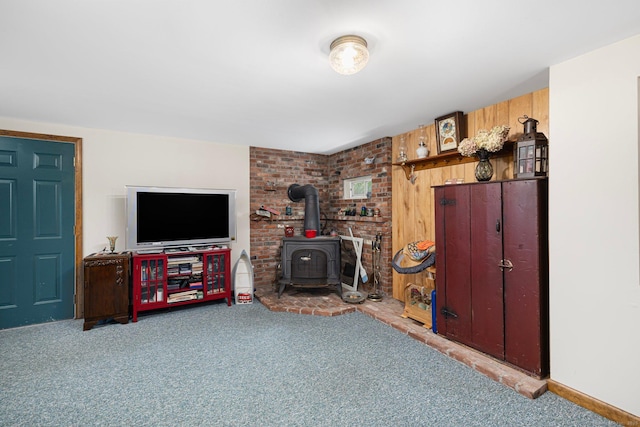 138 S Shore Rd, Killingly, CT 06241 - carpeted living room with a wood stove