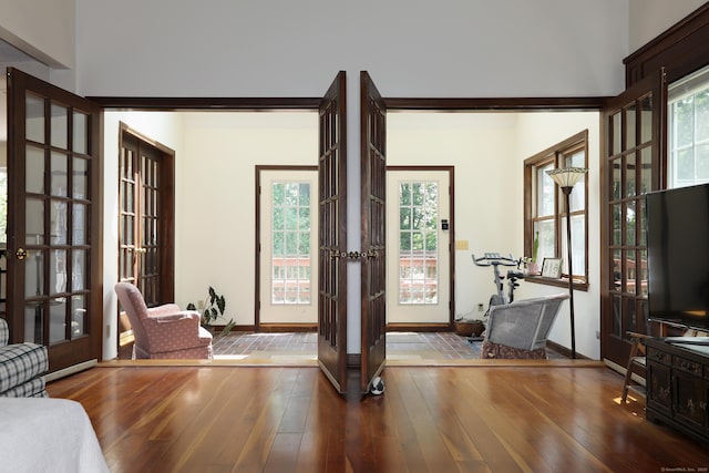 9 River Bend Ln, Windsor, CT 06095 - foyer entrance featuring french doors and hardwood / wood-style floors