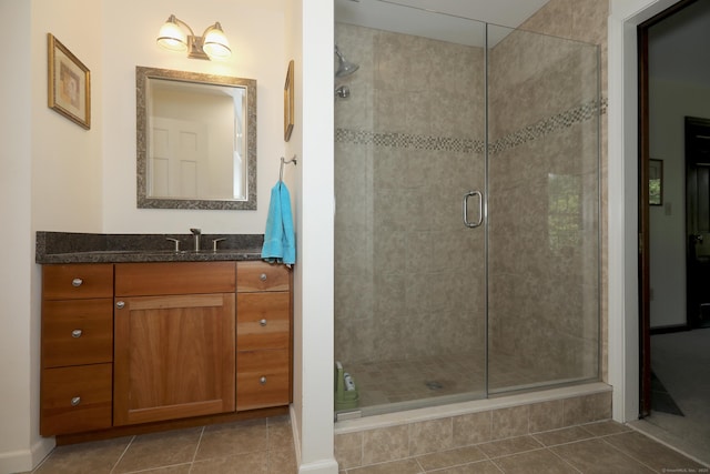 9 River Bend Ln, Windsor, CT 06095 - full bath featuring a stall shower, vanity, and tile patterned floors