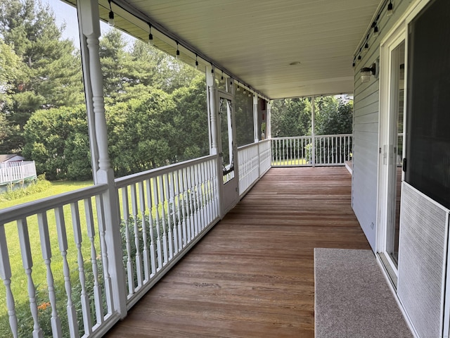 16 Snow Rdg S, Middletown, CT 06457 - wooden deck featuring view of wooded area