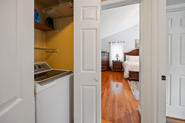 21 Derek Ln, Windsor, CT 06095 - washroom with washer / dryer and light wood-type flooring