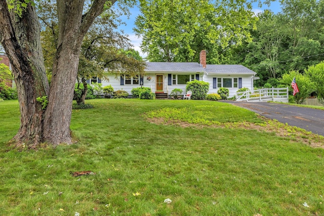 108 Sandelwood Dr, Madison, CT 06443 - single story home with a chimney and driveway