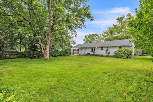 108 Sandelwood Dr, Madison, CT 06443 - view of green lawn featuring a sunroom