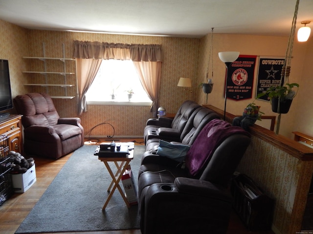 85 Bradford Rd, Torrington, CT 06790 - living room featuring wallpapered walls and wood finished floors