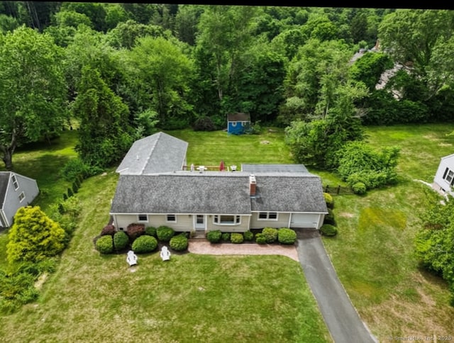 82 Shipman Dr, Glastonbury, CT 06033 - view from above of property with a heavily wooded area
