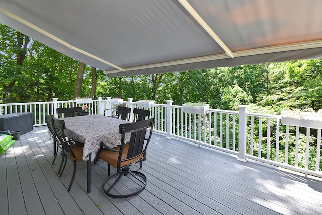 17 Adams St, Winchester, CT 06098 - deck with outdoor dining space and view of scattered trees